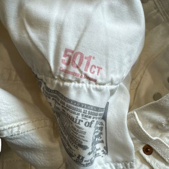Levi’s 501 CT White Straight Leg Distressed Jeans - Picture 7 of 12